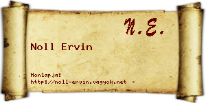 Noll Ervin névjegykártya